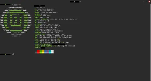 screenshot of fastfetch on linux mint